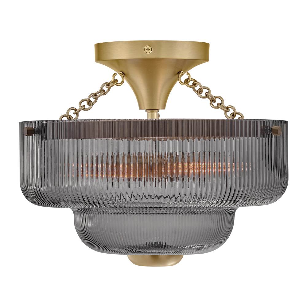 Hinkley Lighting 48571LCB-SM Lacquered Brass Small Semi-flush Mount Image 2