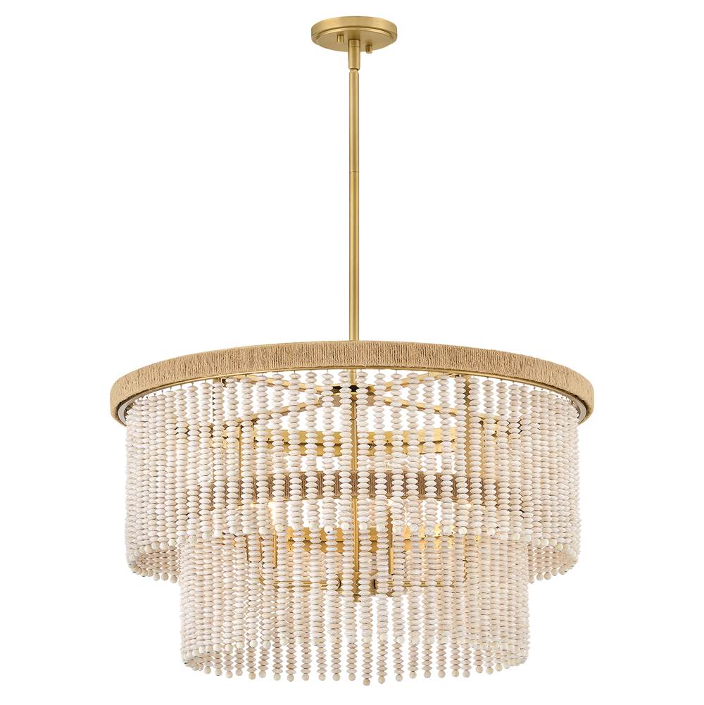 Hinkley Lighting 48604LCB Lacquered Brass Medium Convertible Drum Chandelier Image 1
