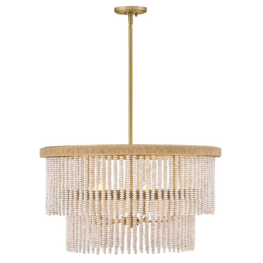 Hinkley Lighting 48604LCB Lacquered Brass Medium Convertible Drum Chandelier Image 2
