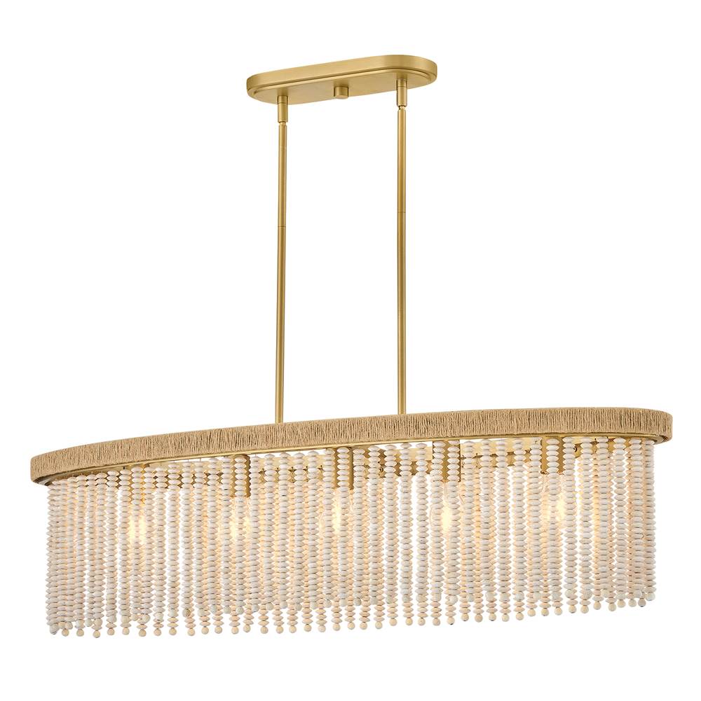 Hinkley Lighting 48605LCB Lacquered Brass Five Light Medium Linear Image 1