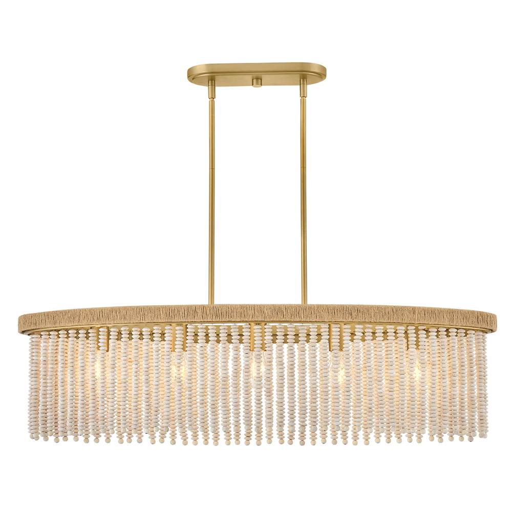 Hinkley Lighting 48605LCB Lacquered Brass Five Light Medium Linear Image 2
