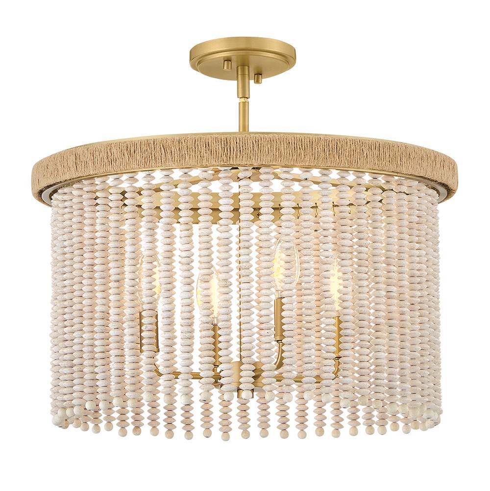 Hinkley Lighting 48607LCB Lacquered Brass Large Convertible Semi-flush Mount Image 8