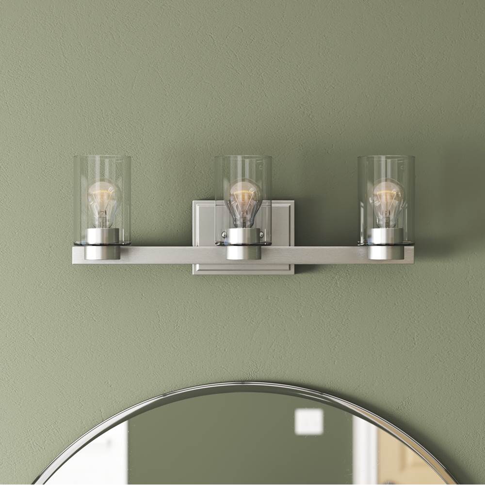 Hinkley Lighting 5053BN-CL Brushed Nickel With Clear Glass Three Light Vanity Image 2