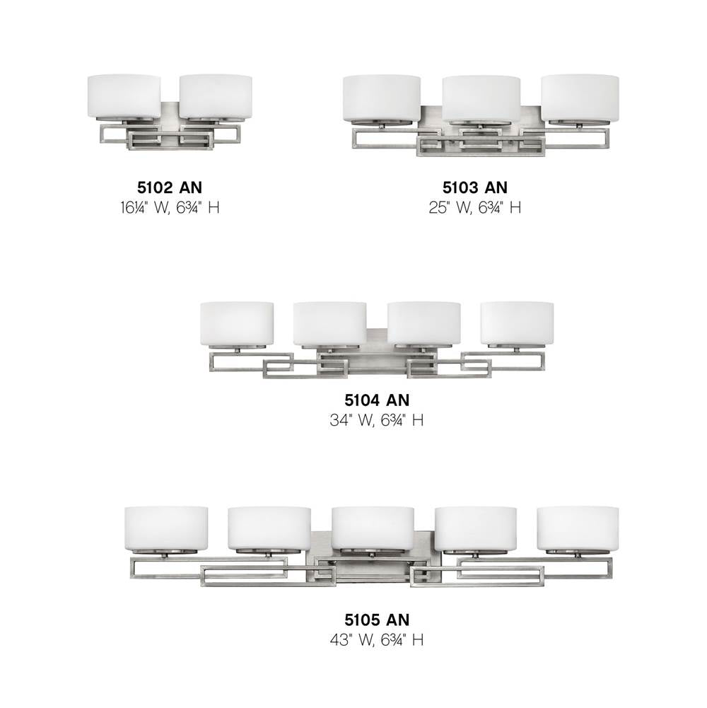 Hinkley Lighting 5103AN Antique Nickel Three Light Vanity Image 2