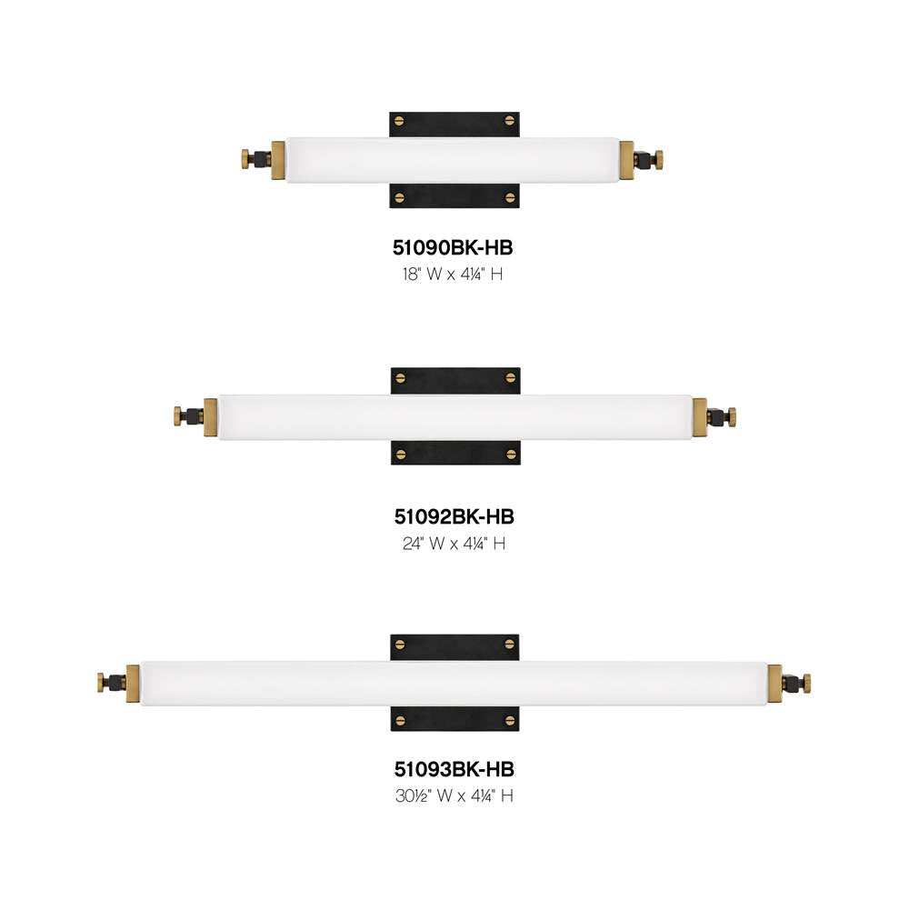 Hinkley Lighting 51090BK-HB Black,Heritage Brass Small Led Sconce Image 5