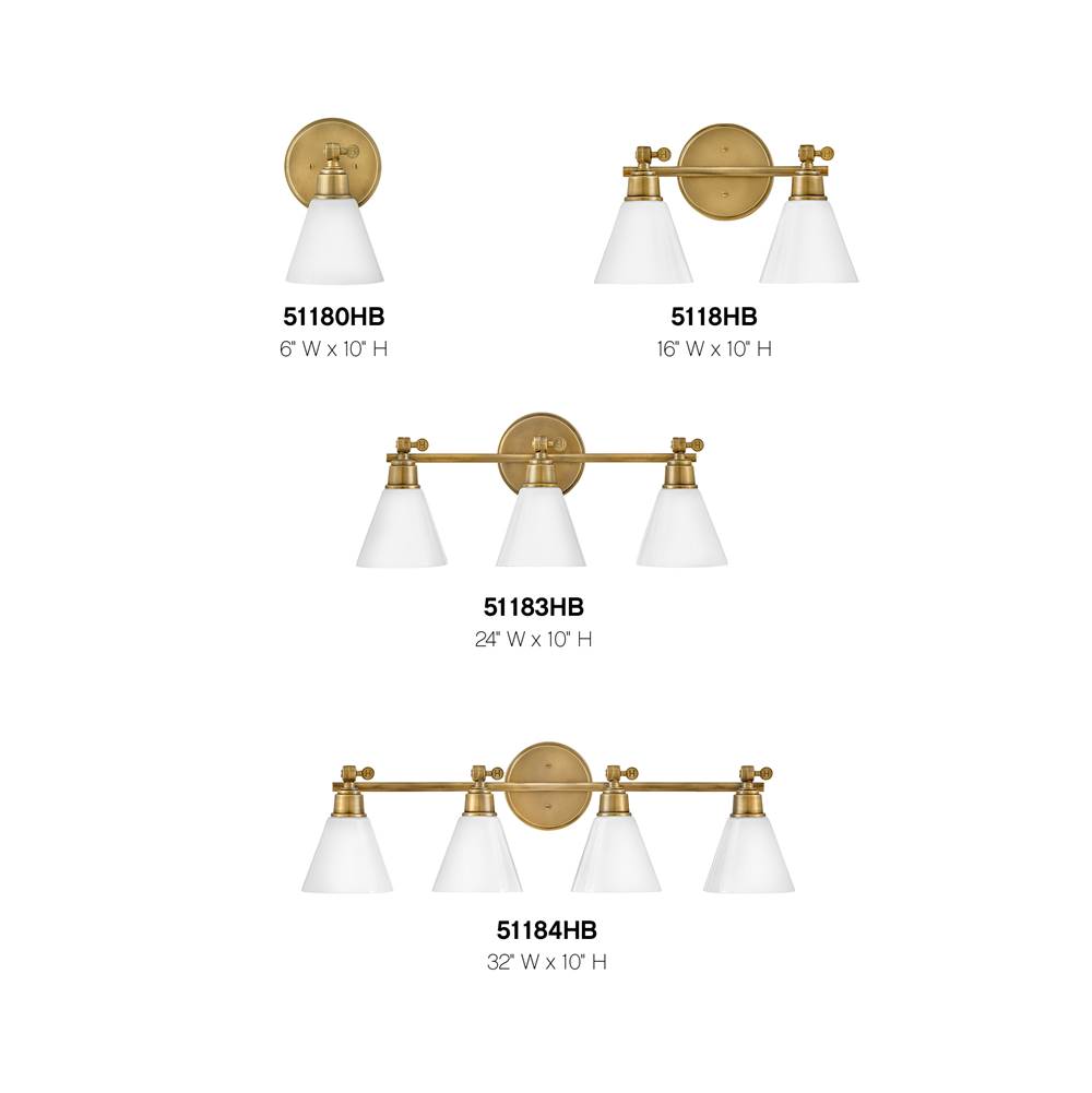 Hinkley Lighting 51182HB Heritage Brass Two Light Vanity Image 2