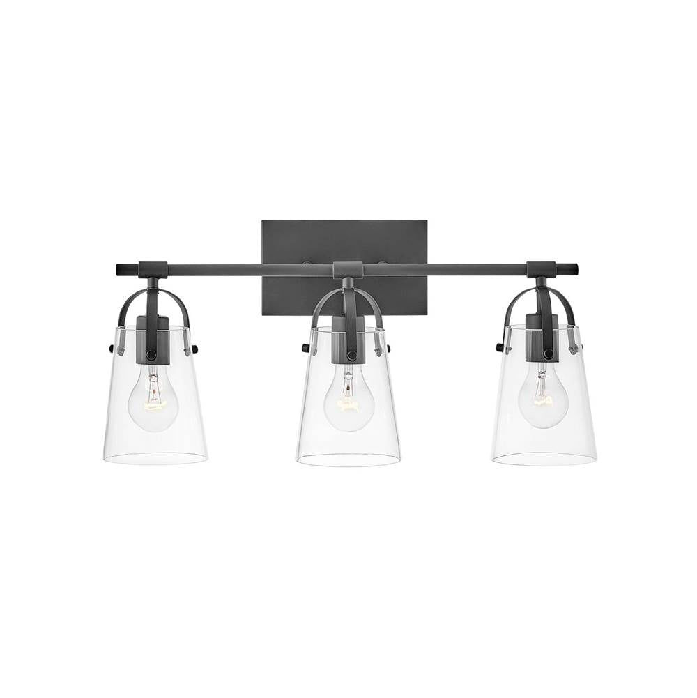 Hinkley Lighting 5133BK Black Three Light Vanity Image 1