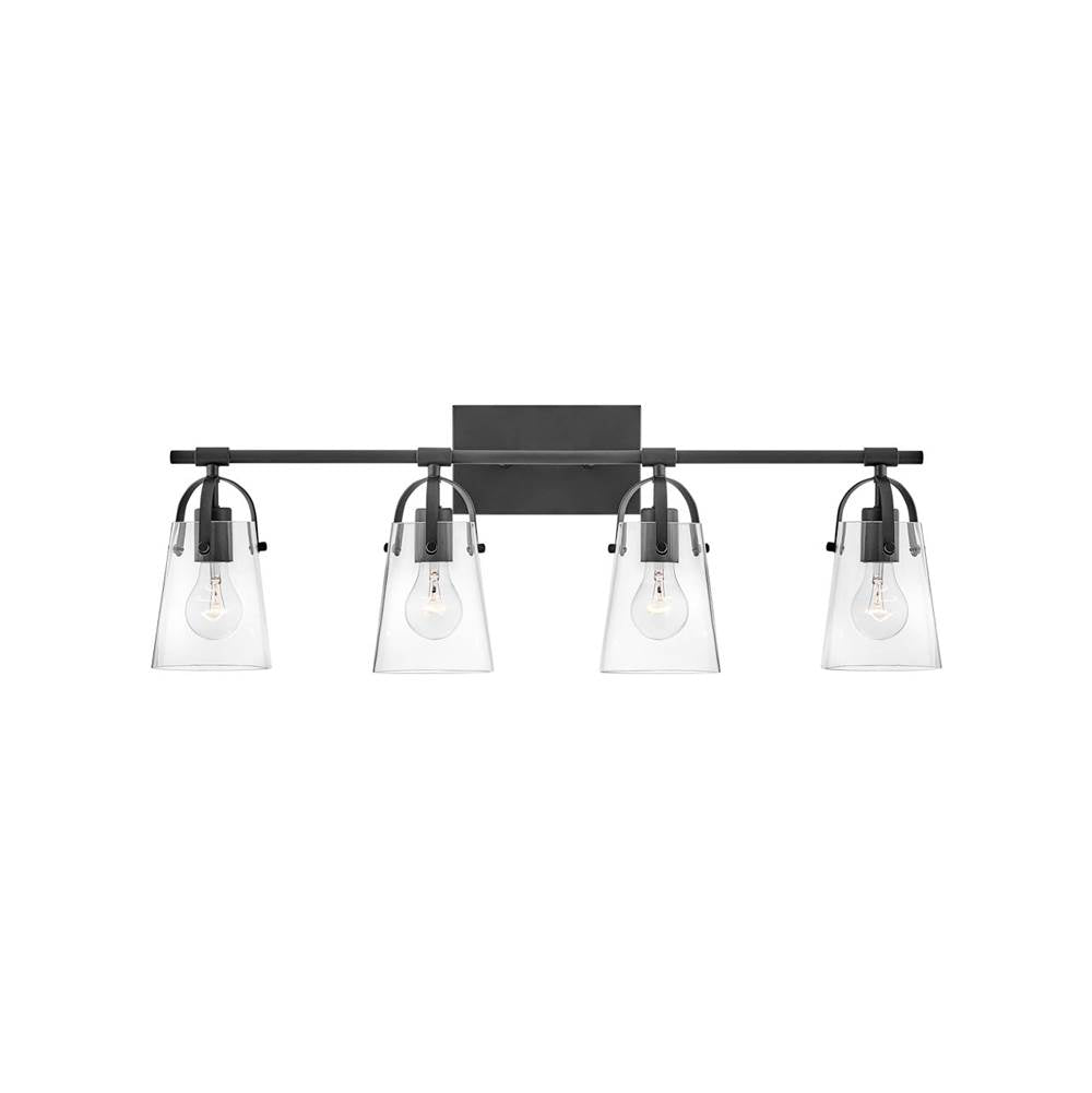 Hinkley Lighting 5134BK Black Four Light Vanity Image 1