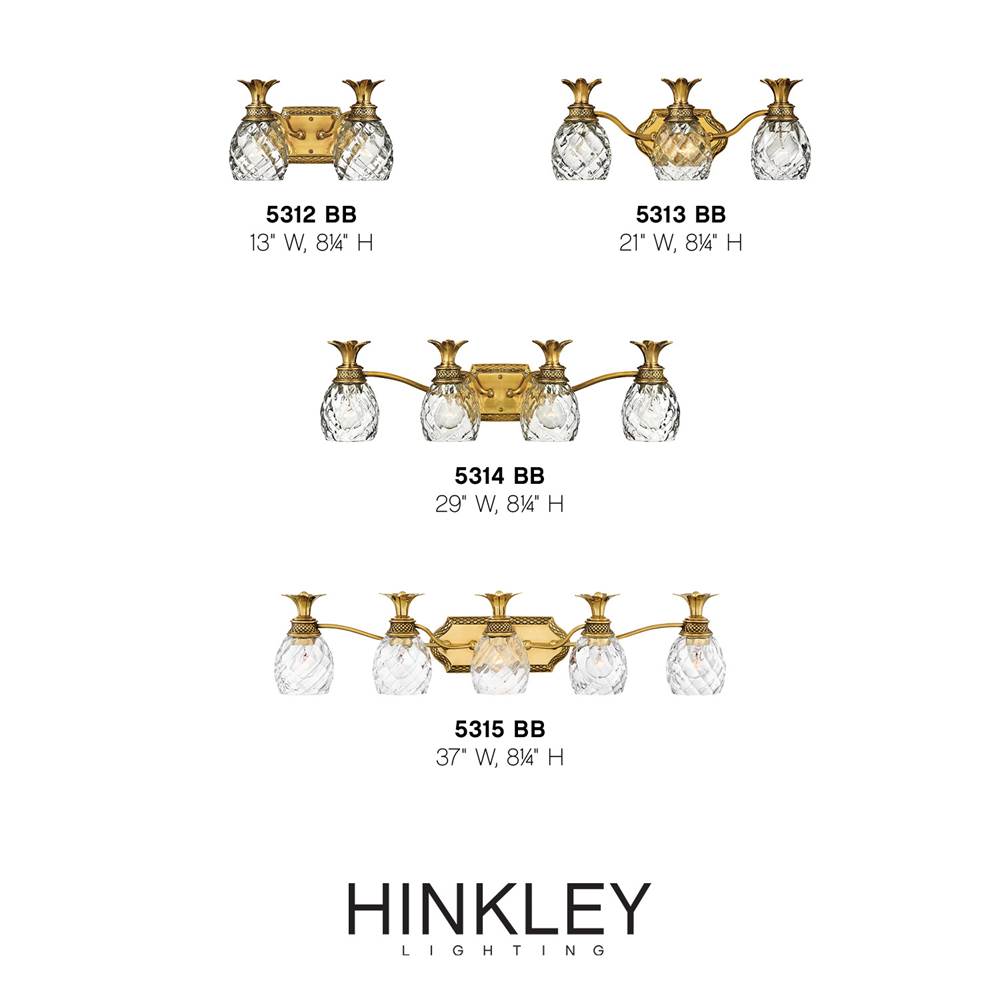 Hinkley Lighting 5313BB Burnished Brass Three Light Vanity Image 2
