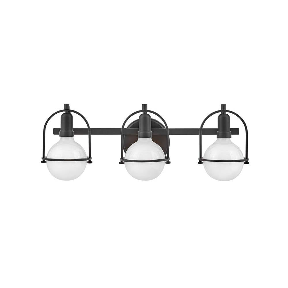 Hinkley Lighting 53773BK Black Three Light Vanity Image 1