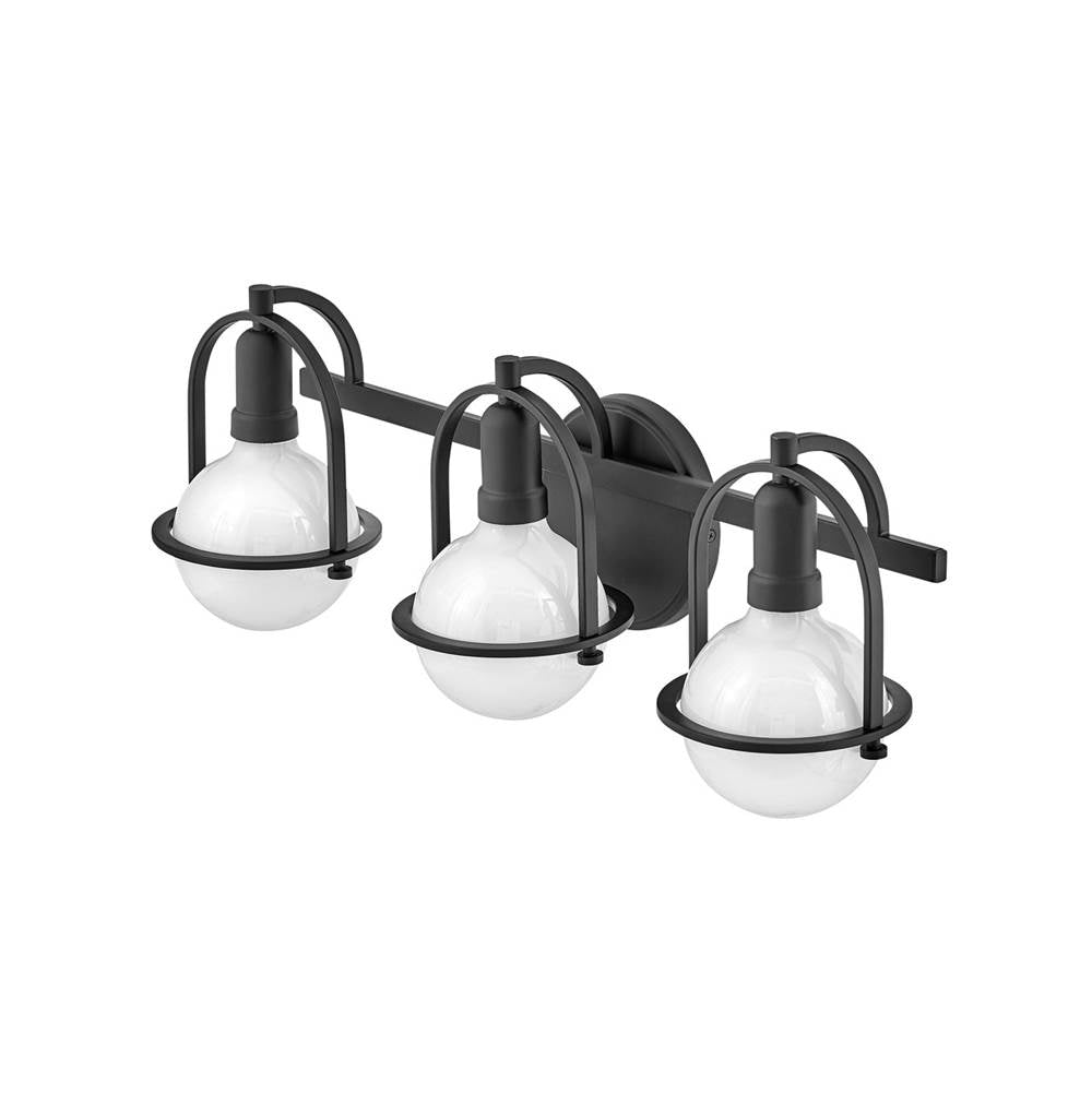 Hinkley Lighting 53773BK Black Three Light Vanity Image 2