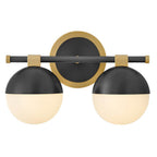 Hinkley Lighting 54562LCB-BK Lacquered Brass Small Two Light Vanity Image 1
