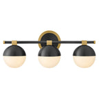 Hinkley Lighting 54563LCB-BK Lacquered Brass Medium Three Light Vanity Image 1
