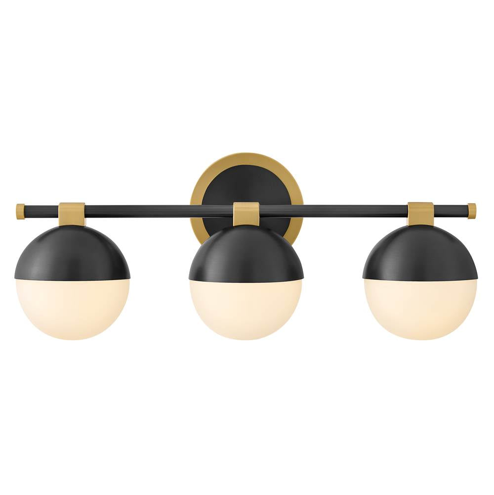Hinkley Lighting 54563LCB-BK Lacquered Brass Medium Three Light Vanity Image 1