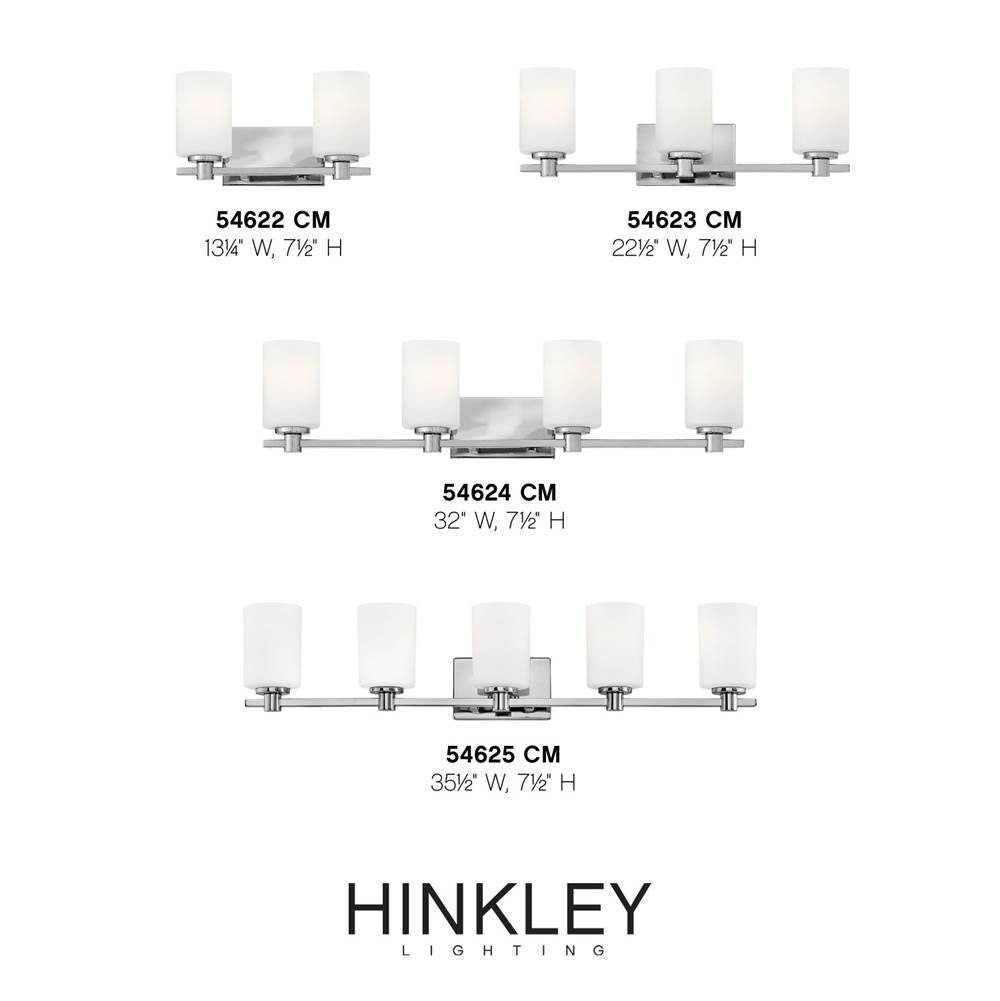 Hinkley Lighting 54623CM Chrome Three Light Vanity Image 2