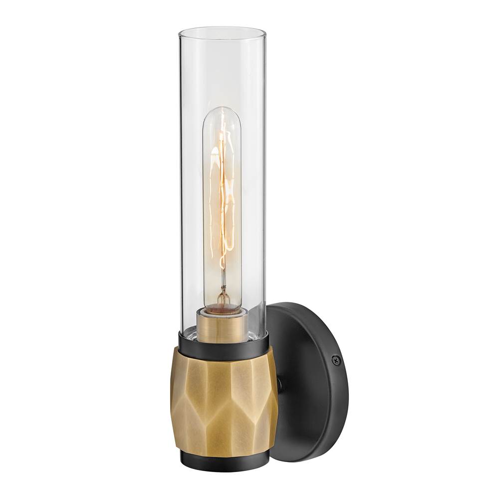 Hinkley Lighting 57080BK-HB Black,Heritage Brass Single Light Vanity Image 9