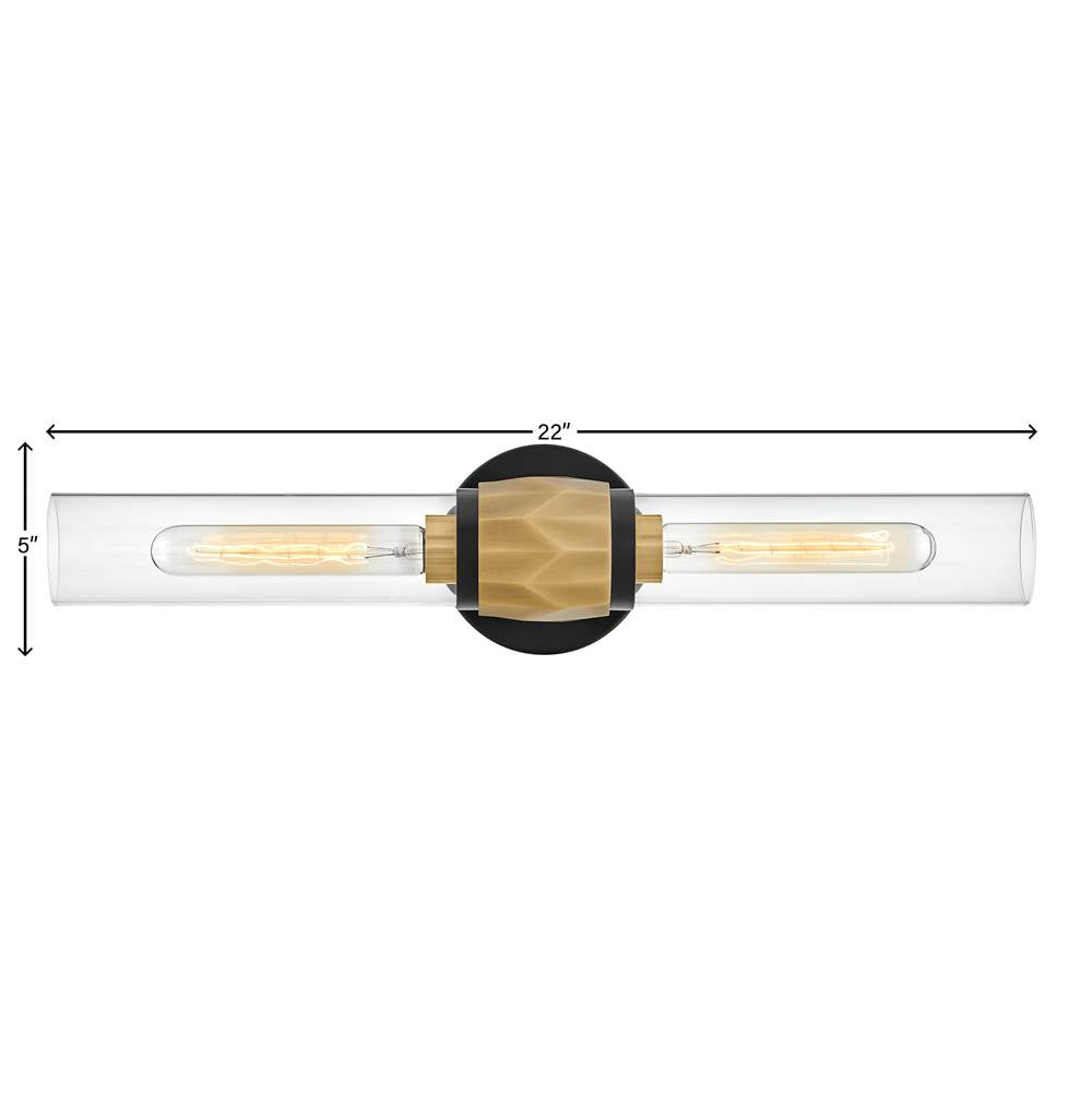 Hinkley Lighting 57082BK-HB Black,Heritage Brass Two Light Vanity Image 2