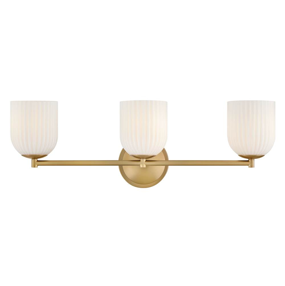 Hinkley Lighting 57473LCB-CO Lacquered Brass Medium Three Light Vanity Image 1
