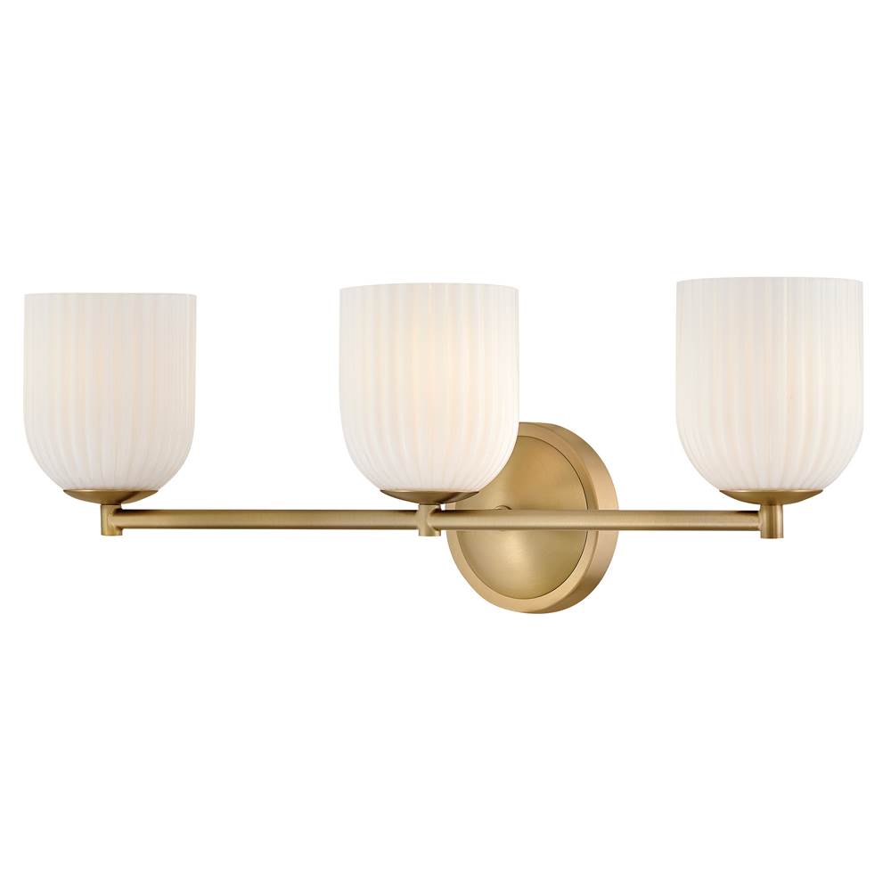 Hinkley Lighting 57473LCB-CO Lacquered Brass Medium Three Light Vanity Image 2