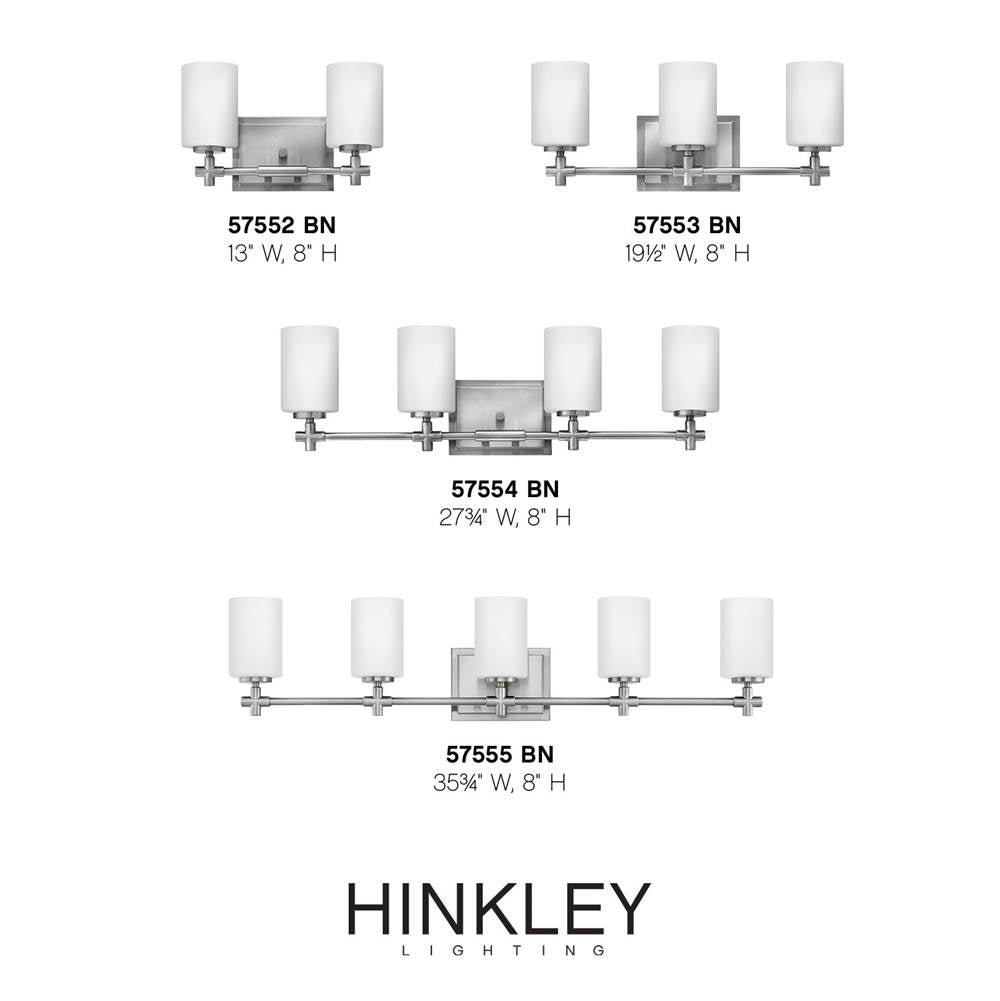 Hinkley Lighting 57553BN Brushed Nickel Three Light Vanity Image 2