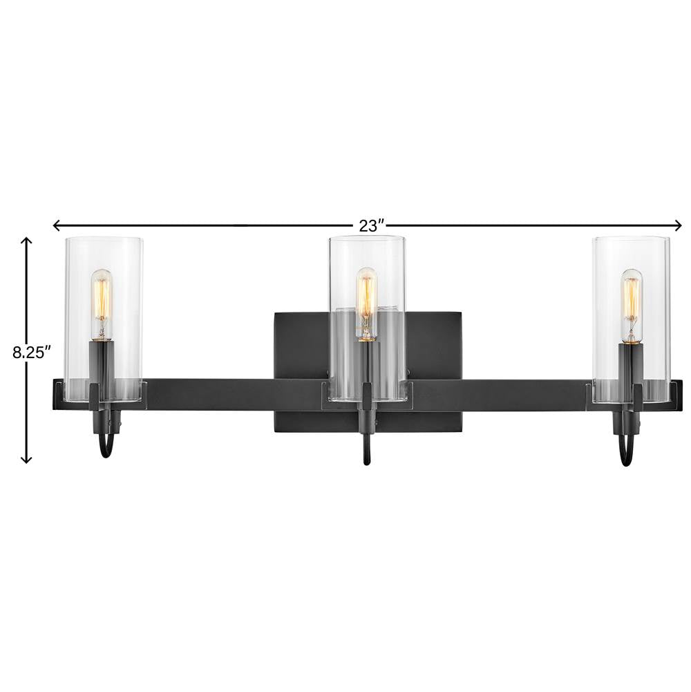 Hinkley Lighting 58063BK Black Three Light Vanity Image 3