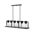 Hinkley Lighting 63306BK-CL Black With Clear Glass Six Light Linear Image 1