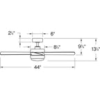 Hinkley Lighting 902744FMB-LWD Matte Black Trey 44'' Led Smart Fan Image 2