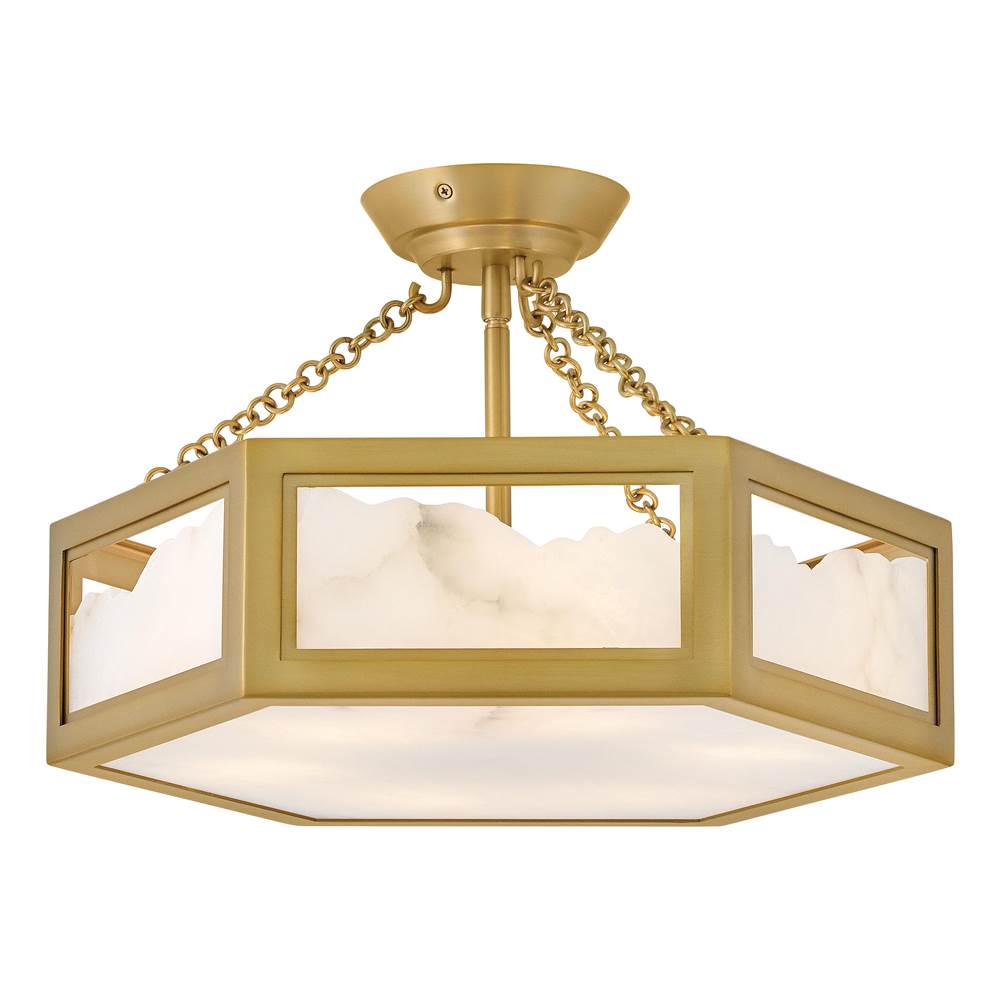 Hinkley Lighting FR41533LCB Lacquered Brass Medium Semi Flush Mount Image 1