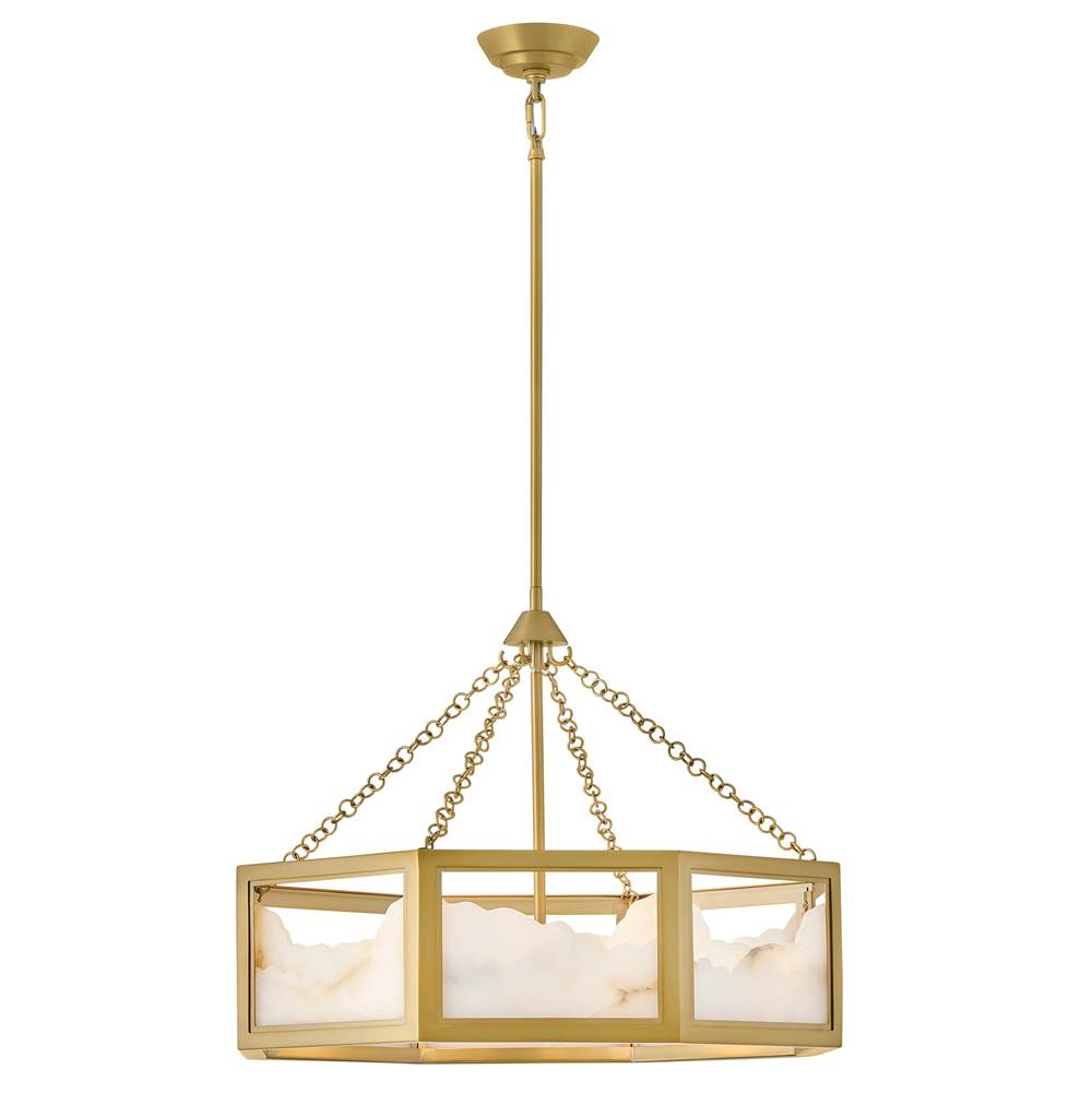 Hinkley Lighting FR41534LCB Lacquered Brass Large Drum Chandelier Image 1