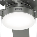 Hunter Sea Point 52 Inch Sea Point Matte Silver Wet Rated Ceiling Fan With Led Light Kit And Pull Chain