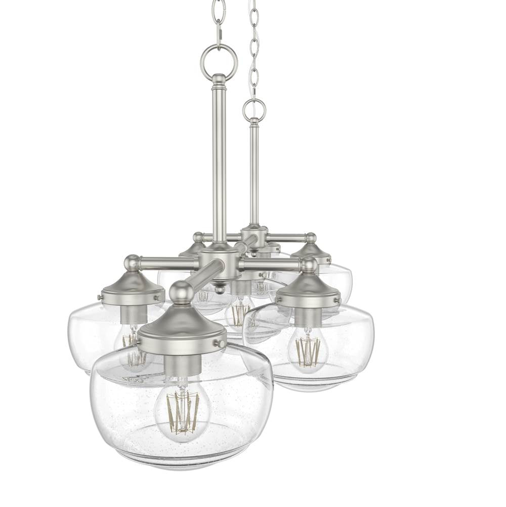 Hunter 19493 Brushed Nickel Saddle Creek 7 Light Linear Chandelier Image 3