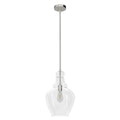 Hunter 19567 Brushed Nickel Hunter Maple Park Brushed Nickel 1 Light Pendant Ceiling Light Fixture Image 1