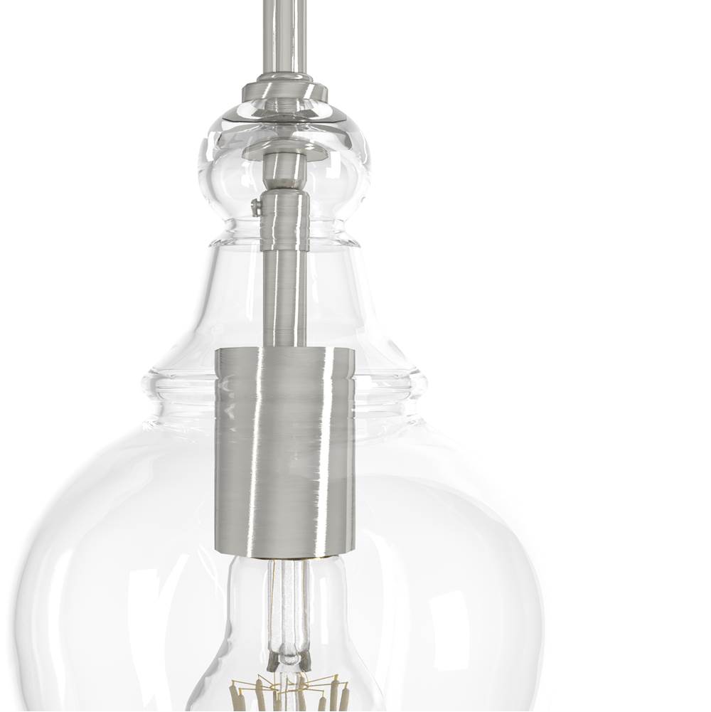 Hunter 19569 Brushed Nickel Hunter Maple Park Brushed Nickel 1 Light Pendant Ceiling Light Fixture Image 2