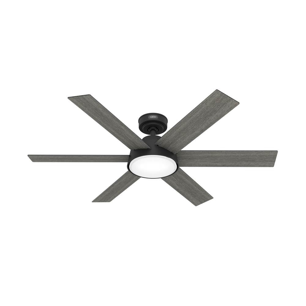 Hunter 51853 Matte Black 52 Inch Donatella Matte Black Ceiling Fan With Led Light Kit And Handheld Remote Image 1