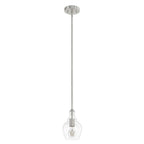 Hunter 19569 Brushed Nickel Hunter Maple Park Brushed Nickel 1 Light Pendant Ceiling Light Fixture Image 1