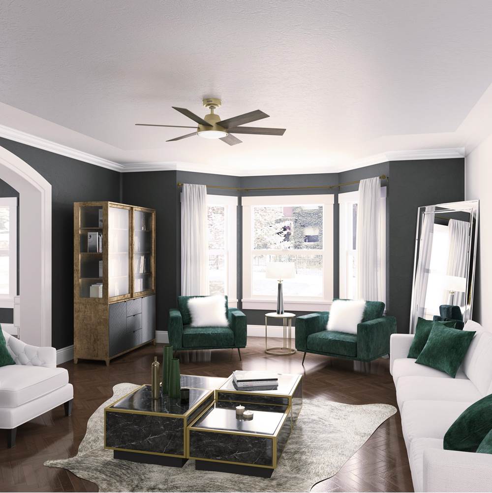 Hunter 51852 Burnished Brass 52 Inch Donatella Burnished Brass Ceiling Fan With Led Light Kit And Handheld Remote Image 4