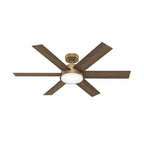 Hunter Donatella 52 Inch Donatella Burnished Brass Ceiling Fan With Led Light Kit And Handheld Remote