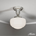 Hunter 19026 Brushed Nickel Hunter Saddle Creek Brushed Nickel 10 Light Pendant Ceiling Light Fixture Image 4