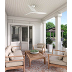 Hunter 52830 Matte White 52 Inch Mazzini Energy Star Matte White Damp Rated Ceiling Fan And Handheld Remote Image 3