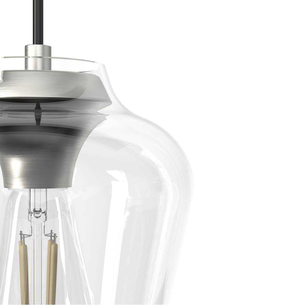 Hunter 19727 Brushed Nickel Hunter Vidria Brushed Nickel 3 Light Cluster Ceiling Light Fixture Image 2