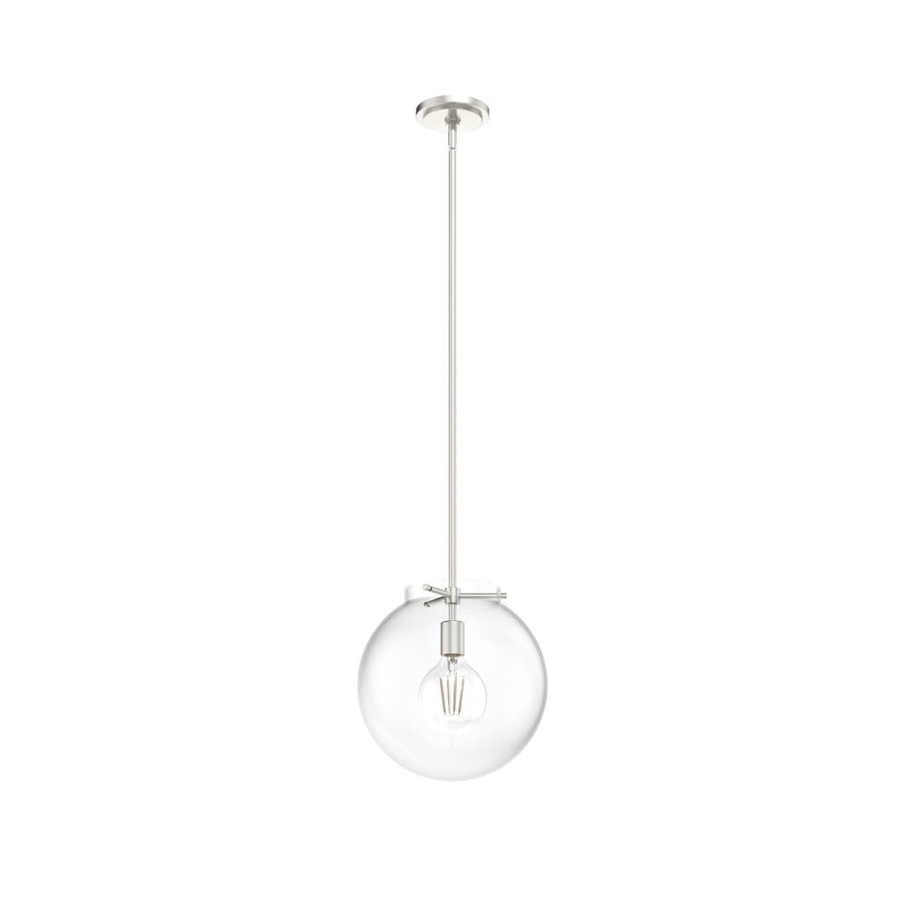 Hunter 19661 Brushed Nickel Hunter Sacha Brushed Nickel 1 Light Pendant Ceiling Light Fixture Image 1