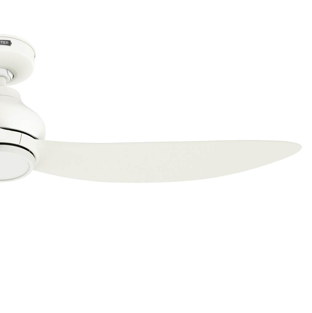 Hunter 52830 Matte White 52 Inch Mazzini Energy Star Matte White Damp Rated Ceiling Fan And Handheld Remote Image 2
