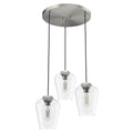 Hunter 19727 Brushed Nickel Hunter Vidria Brushed Nickel 3 Light Cluster Ceiling Light Fixture Image 1