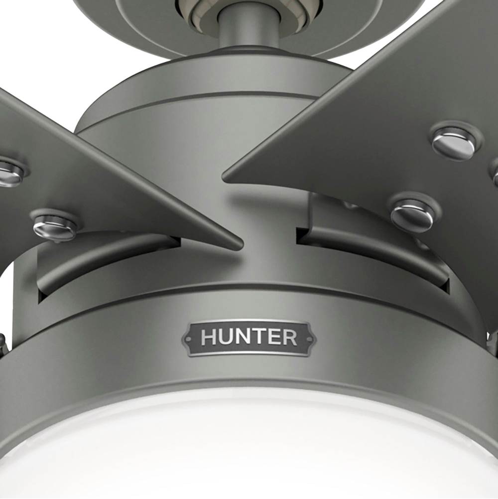 Hunter 51682 Matte Silver 52 Inch Sea Point Matte Silver Wet Rated Ceiling Fan With Led Light Kit And Pull Chain Image 5