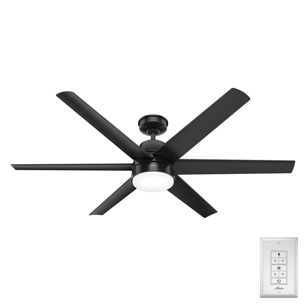 Hunter 51875 Matte Black 60 Inch Skysail Matte Black Wet Rated Ceiling Fan With Led Light Kit And Handheld Remote Image 2