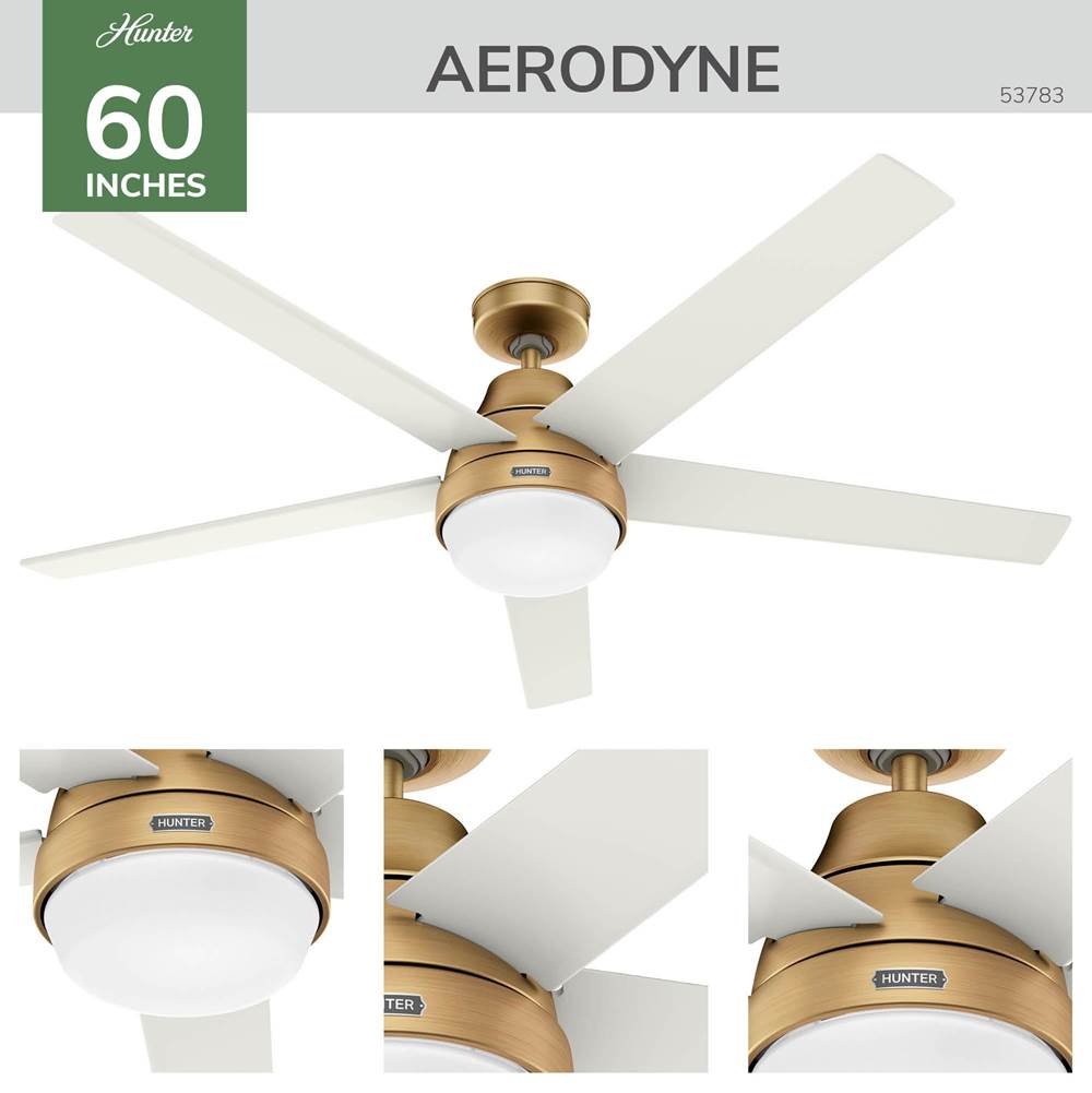 Hunter 53783 Luxe Gold 60in Aerodyne With Reversible Blades - Luxe Gold Image 6