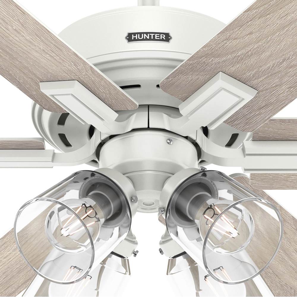 Hunter Fonthill 52 Inch Fonthill Energy Star Hunterexpress Fresh White Ceiling Fan With Led Light Kit And Handheld Remote