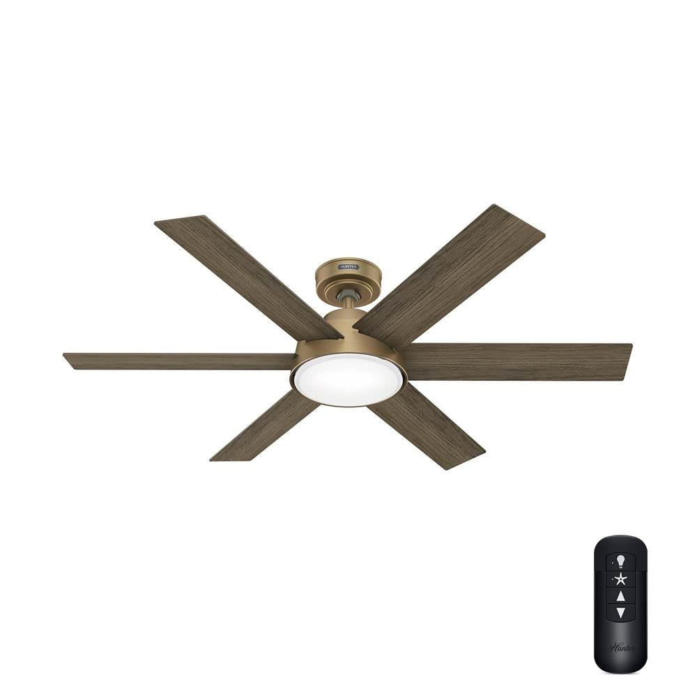 Hunter 51852 Burnished Brass 52 Inch Donatella Burnished Brass Ceiling Fan With Led Light Kit And Handheld Remote Image 2