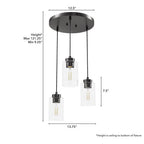 Hunter 13064 Noble Bronze Hartland Noble Bronze With Seeded Glass 3 Light Cluster Ceiling Light Fixture Image 4