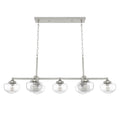 Hunter 19493 Brushed Nickel Saddle Creek 7 Light Linear Chandelier Image 1